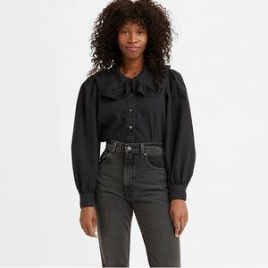 Levi’s Emilie Button Up Ruffle Collar Blouse